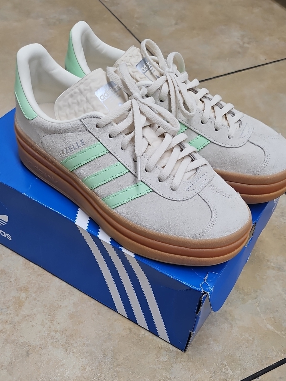 Adidas Gazelle Bold Cream Mint Green